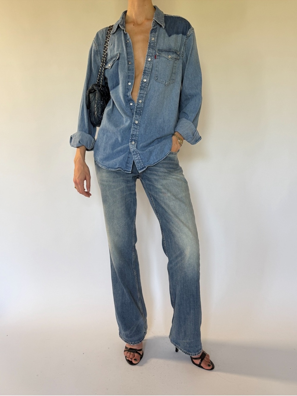 Levi's Women's Medium Blue Flare Denum Shirt
